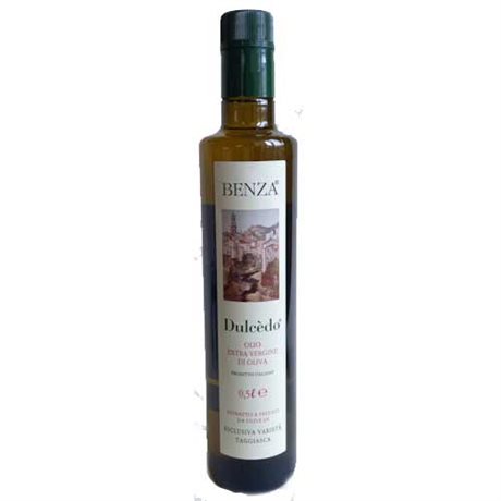 Dulcédo, extra jungfruolja pressad av taggiasceoliver från Benza, Ligurien. 500 ml 