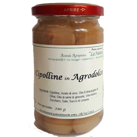 Cipolline agrodolce, sötsura inlagda lökar från La Natura, Emilien, <br>300 g