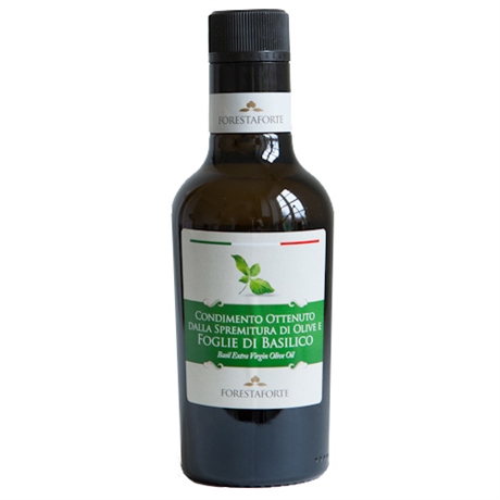 Olio di oliva al basilico, extra jungfruolja med basilika, , Forestaforte, Apulien. 250 ml